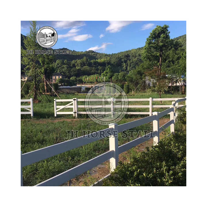 Wholesale 4 Rails White Nature Horse Pvc Vinyl Fencing Flexible Horse Farm Fence