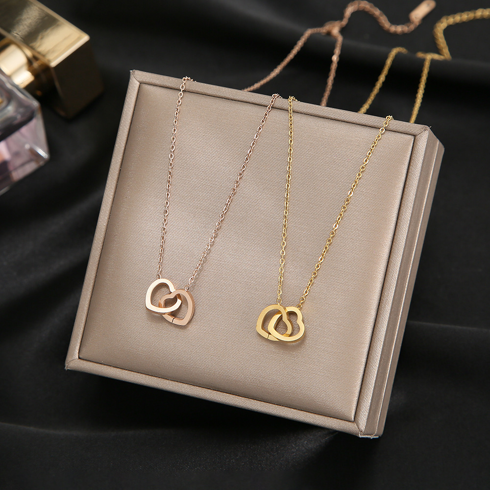 gold double heart