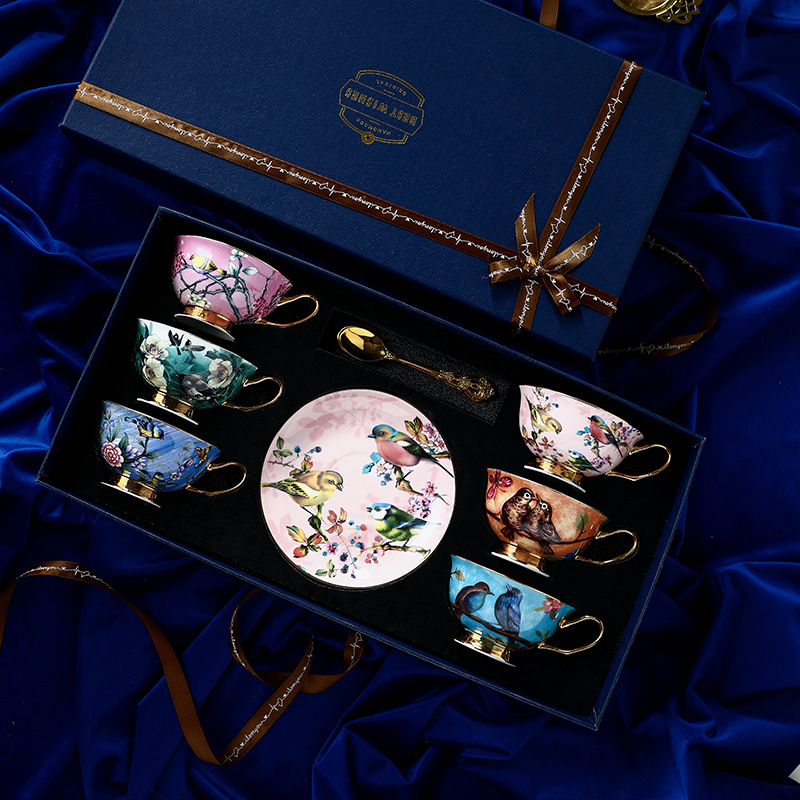 6 color flowers and birds exquisite gift box