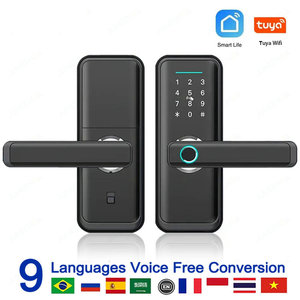 Ev apartman biyometrik parmak izi kartı şifre anahtar elektronik anahtarsız giriş TTLock BLE Tuya App Wifi madde akıllı kapı kilidi - Product Image 6