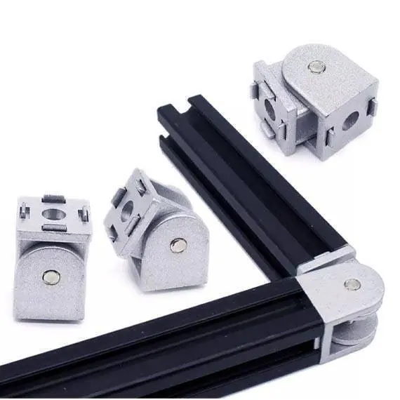 Connecteur d'angle connecteur de Joint de Pivot Flexible en alliage de Zinc pour profilé d'extrusion d'aluminium 2020 3030 4040 4545