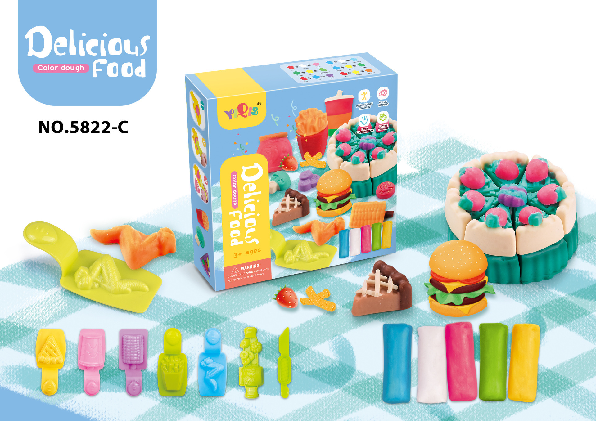 Delicious fast food restaurant color mud