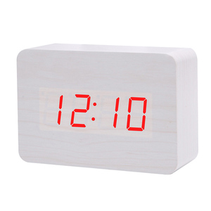 Home Bedroom Modern Large <strong>Digital</strong> LED Display Voice Control <strong>Temperature</strong> Wooden Calendar Clock - Product Image 3
