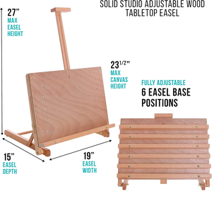 Rắn bằng gỗ có thể điều chỉnh bàn nghệ sĩ Studio Giá vẽ-Mạnh mẽ Máy tính để bàn sơn, bảng vẽ, phác thảo bảng và hiển thị giá vẽ - Product Image 2