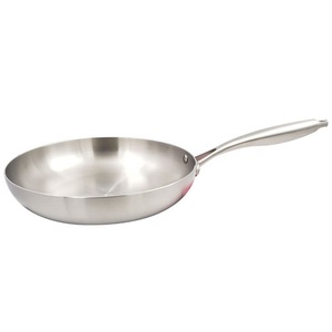 調理器具18/10ステンレス鋼フライパン取り外し可能ハンドル非コーティングスキレット - Product Image 1