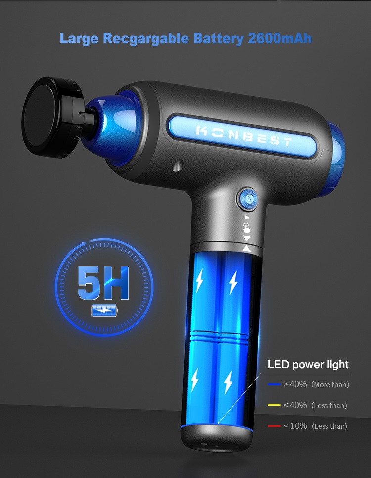 Custom 2600mAh 16MM Amplitude Cold Heated Cryotherapy Athletes Recovery Therapy Deep Tissue Fascia Muscle Massage Gun