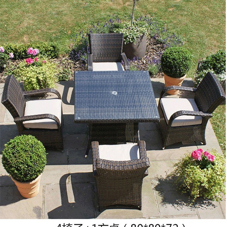 1 table with 4 chairs (square table)
