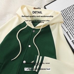 Sudadera con capucha y logotipo impreso personalizado, ropa de trabajo holgada, uniforme de grupo deportivo para otoño, clase de técnica de bordado 3D - Product Image 5