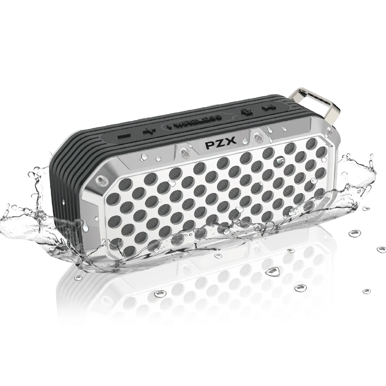 PZX Portable Mini P200 Waterproof BT5.0 Wireless Super Bass Audio Player HiFi FM TF Card Sound Box Small Outdoor Speaker