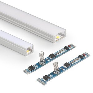 Mini LED Dimmer Touch Slim Schneid schalter 12V 24V 4A Blaue LED 6mm-12mm Aluminium profil DMX Controller Verbindungs modus PWM-Typ - Product Image 5