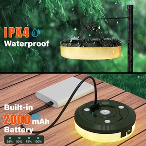 Cadena de luces para acampar recargable por USB, 8 modos de Flash, cadena de luces para acampar, 100 LED, 10m, cadena de luces para acampar