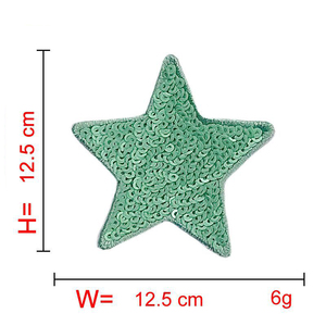 新的花式设计师亮片补丁铁背衬亮片星星补丁服装 - Product Image 4