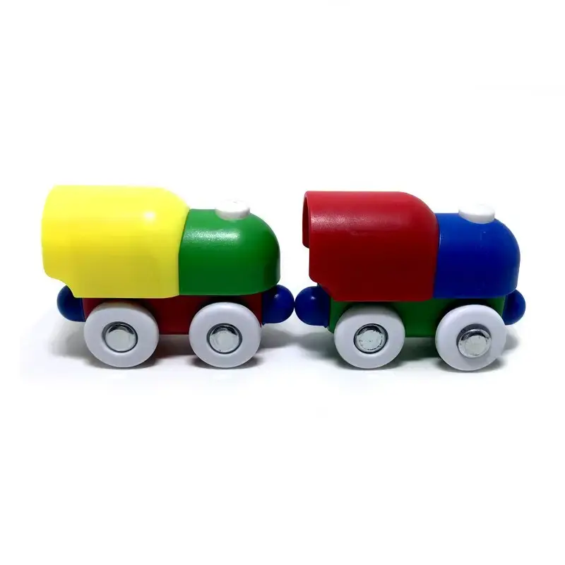 Sistema de ferrocarril de madera Thomas, juego de caja de tren de juguete de madera, juego de vías de tren magnético de madera para niños