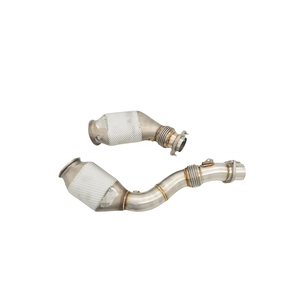 Performance Exhaust Downpipe <strong>Header</strong> with Catalytic Converters for BMW F82 M4 Heat Shield - Product Image 2