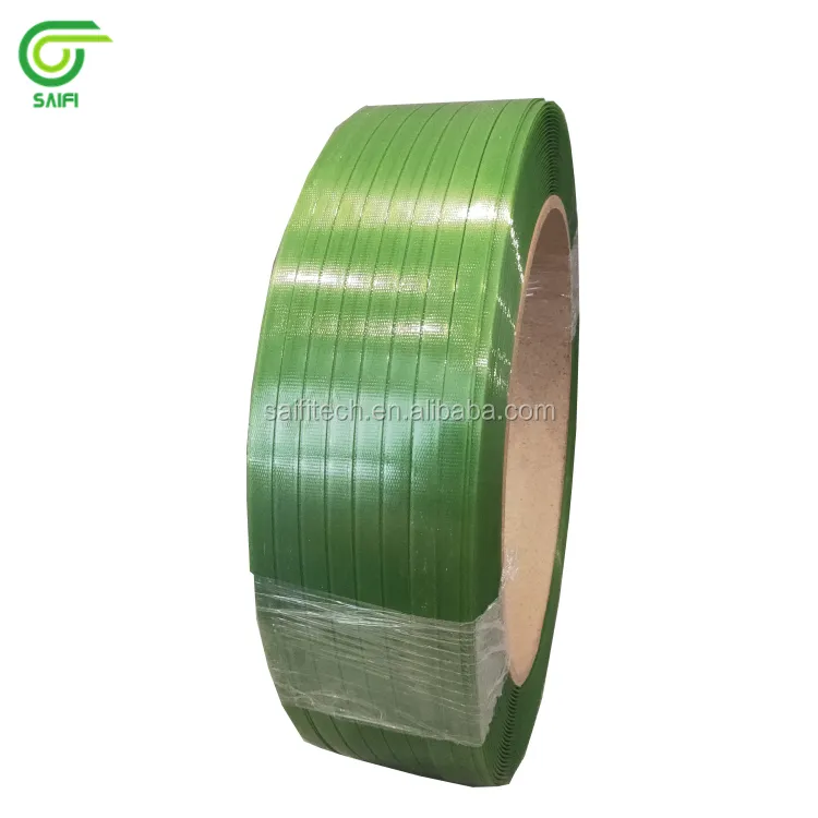 China Supply Groene Pet Band Strap Huisdier Kunststofband Voor Band Met Kraftpapier Kern
