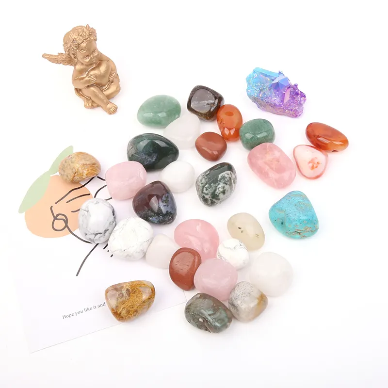 Wholesale natural healing crystal quartz tumbled stone rose quartz amethyst gravel stone for decoration