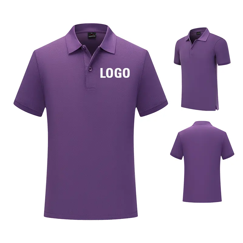 2023 alta qualidade golf polo camisas alta qualidade roxo logotipo personalizado impressão para homens