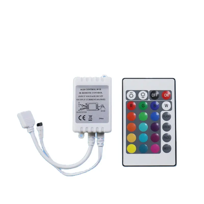 WEIBILI DC12-24V 1 kanal 24 tuşları IR RGB Led denetleyicisi için 12V 5050 3528 RGB LED halat işıklar