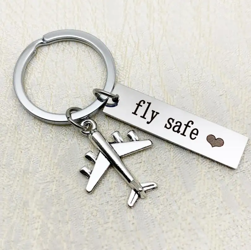 Edelstahl Metall Fly Safe Schlüssel bund als Airline Flughafen Geschenk