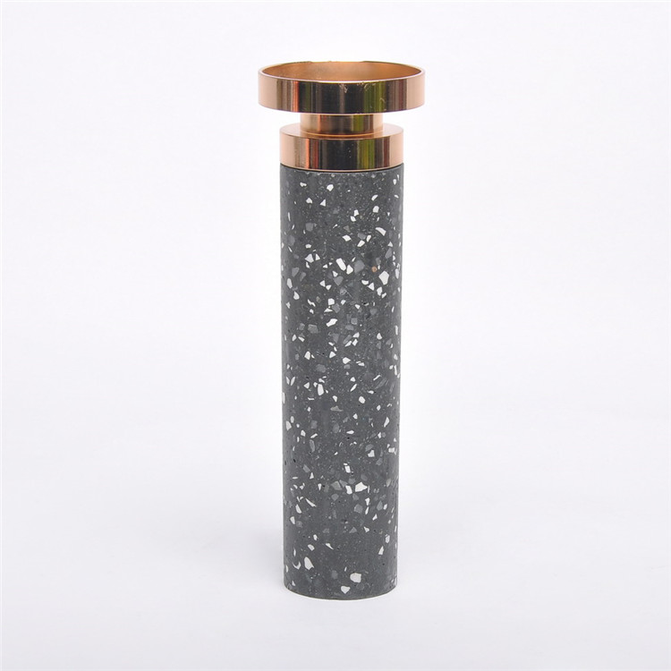 Exquisite table candle holder candle plate stand / tall terrazzo candlestick for candle