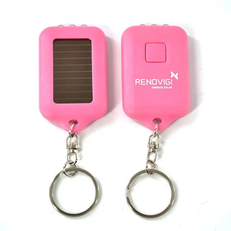 LINLI Custom Logo Print 3 Lampen Solar LED Licht Schlüssel bund Mini Taschenlampe Schlüssel ring für Werbe geschenke