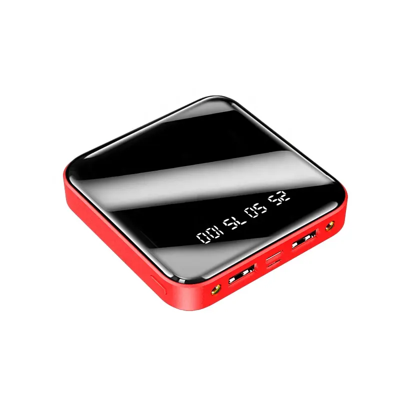 Powerbank portátil Tela LED Espelho Rosto Ultra Fino Micro USB Carregamento Rápido Banco De Potência Carteira Mini Banco do Poder De Bolso
