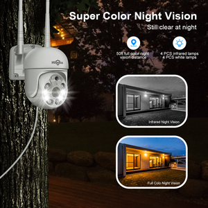 Hiseeu Ai Smart Seguimiento de movimiento humano 5MP al aire libre Audio bidireccional Color visión nocturna hogar red IP PTZ cámara inalámbrica CCTV wifi - Product Image 6