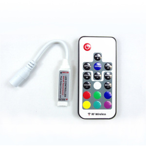 RF беспроводной RGB светодиодные полосы управления DC12V 24V 17 ключ пульт дистанционного управления Мини светодиодный контроллер - Product Image 1