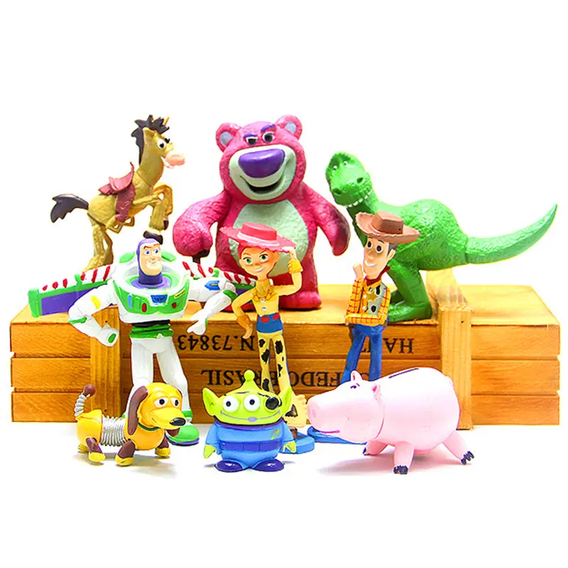 Boneco do toy story 4, venda quente de brinquedo de anime de toy story 4, 7 peças, buzz, luz para ano leve, woody, aliens, jessie, dragon forky, conjunto de figura de ação, brinquedo