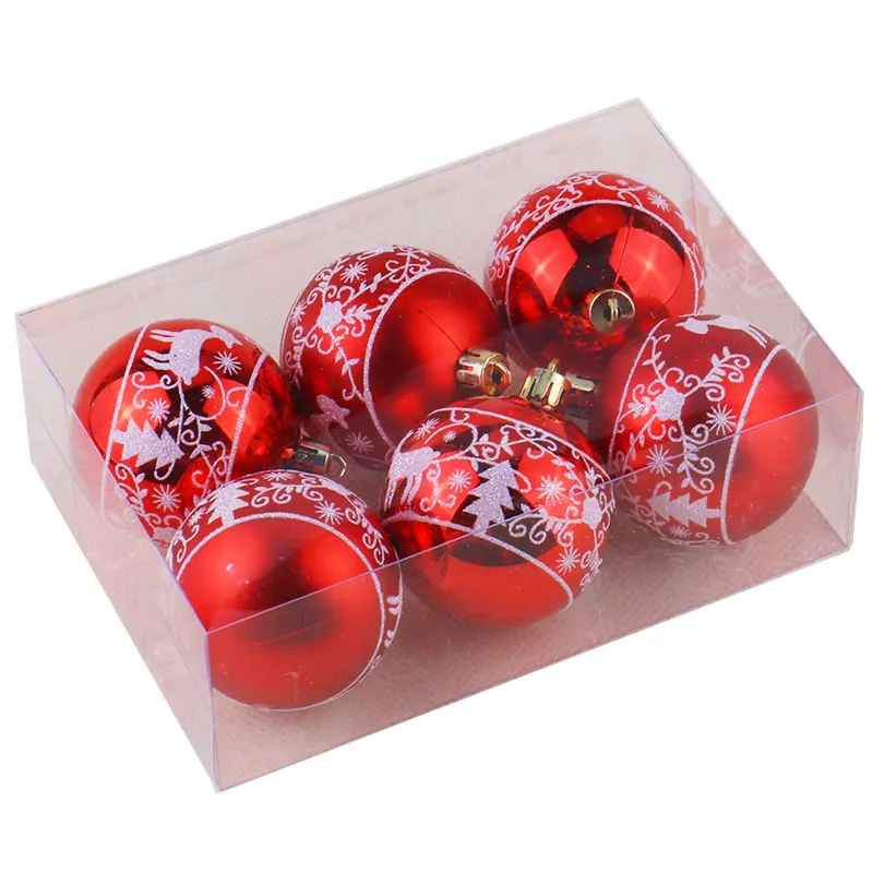 6 pz/scatola ornamenti per palline di natale ciondoli per alberi appesi di natale decorazione per feste a casa decorazione per tapparelle per feste a casa di capodanno