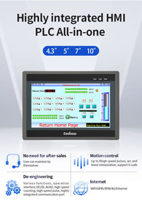 Controlador programable Modbus Pantalla táctil Hmi de 10 pulgadas 24 DI 20 DO 16 AI 8 AO Plc - Product Image 3