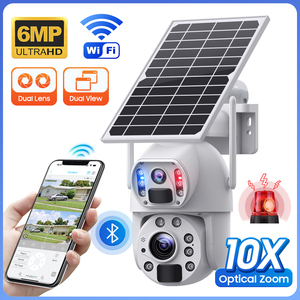 UBOX 6MP พลังงานต่ําพลังงานแสงอาทิตย์กล้อง WIFI 10x ซูมออปติคอล PTZ พร้อมเลนส์คู่การตรวจจับร่างกายการมองเห็นได้ในเวลากลางคืนปลุก IP66 สําหรับใช้ในร่ม - Product Image 2