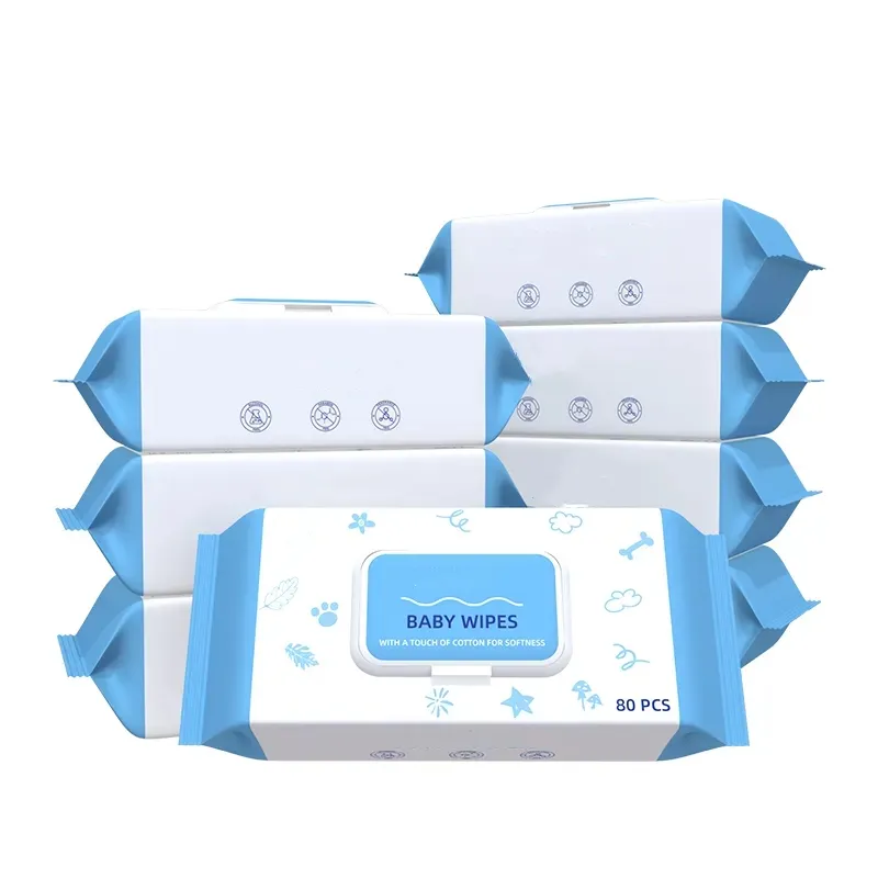 Toallitas húmedas para bebés de fórmula Natural de fibra Toallitas de agua personalizadas Gran oferta Toallitas húmedas para bebés sin alcohol de alta calidad
