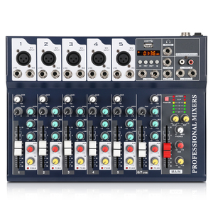 XTUGA F7 profesyonel 7-Channel ses mikseri USB MP3 çalar ile 3 marka EQ karıştırma konsolu 16 DSP DJ ses konsolu mikser - Product Image 1