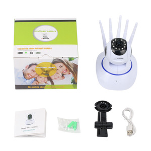 1080p夜视安全摄像机360度旋转PTZ 5天线变焦 (PTZ) Wifi CMOS成像传感器云数据存储 - Product Image 5