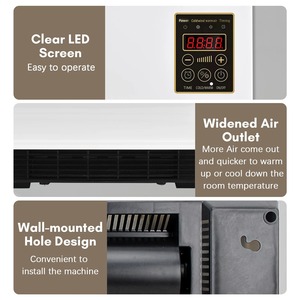 <strong>2025</strong> Custom Dual Use Wall Mounted Electric Space <strong>Heater</strong> 1800W Small 2-in-1 Air Conditioner with Remote Control for Home - Product Image 3