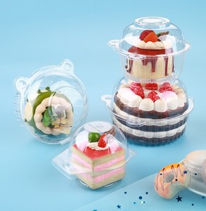 Bán buôn dùng một lần rõ ràng Pet nhựa hộp thực phẩm container lát bánh Pastry vỏ sò bao bì cho bánh - Product Image 4