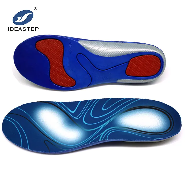 Ideastep hotselling custom logo best comfort shock absorbing gel field pain relief sport cushioning pu shoe insole