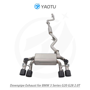 YT Edelstahl Mid-Rear Schall dämpfer (Dual Quad-Exit) für den neuen BMW 3er <span class=keywords><strong>G20</strong></span> G28 2.0T (China VI B) - Product Image 3