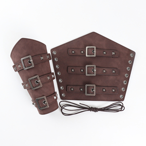 Leather Armguard <strong>Medieval</strong> With Buckle Arm Protector Leather Armor Cosplay Props <strong>Bow</strong> and Arrow Protector - Product Image 5