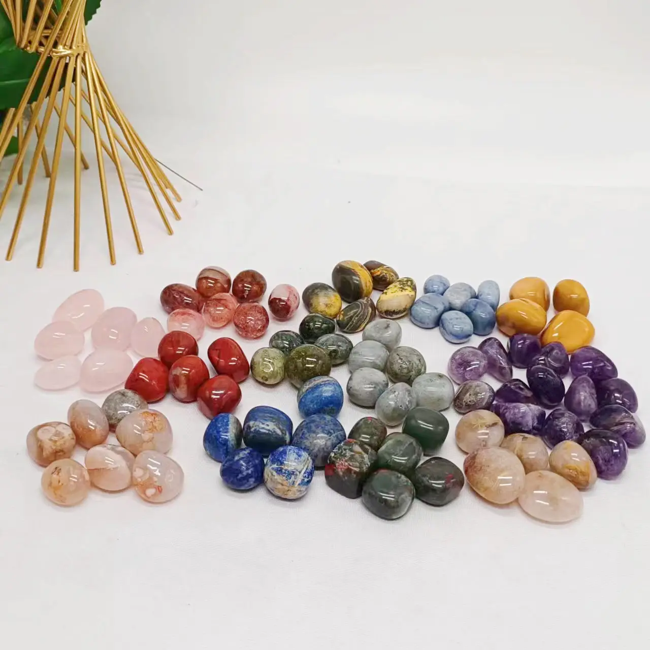 Piedra natural pulida, piedra de cristal curativo, Cuarzo Rosa, labradorita, amatista, piedra caída