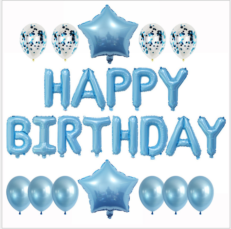 Set di palloncini blu per compleanno