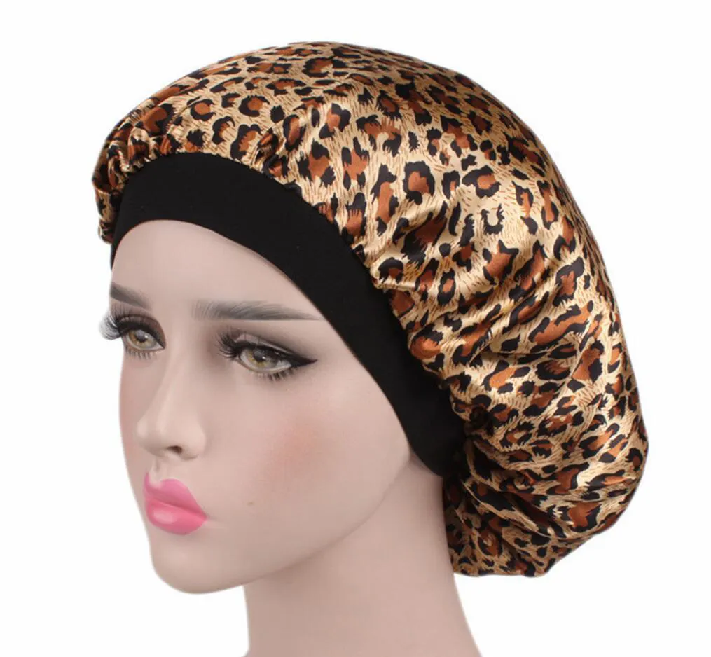 Ready to ShipIn StockFast DispatchWholesale Luxury Print Durable Elastic Band Turban Hat Chemo Sleep Hat Designer Silky Satin Bonnets Women