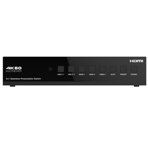 Interruptor HDMI 4K 5 en 1 interruptor de presentación sin costuras con salida HDBaseT 3,0 70m para sistema de cine en casa - Product Image 2