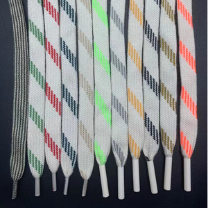 <strong>Customized</strong> 8mm 10mm <strong>Colorful</strong> Flat Polyester Cotton Braided <strong>Elastic</strong> Cords <strong>String</strong> Cord with TPU Plastic Injection Ending Metal Tip - Product Image 5