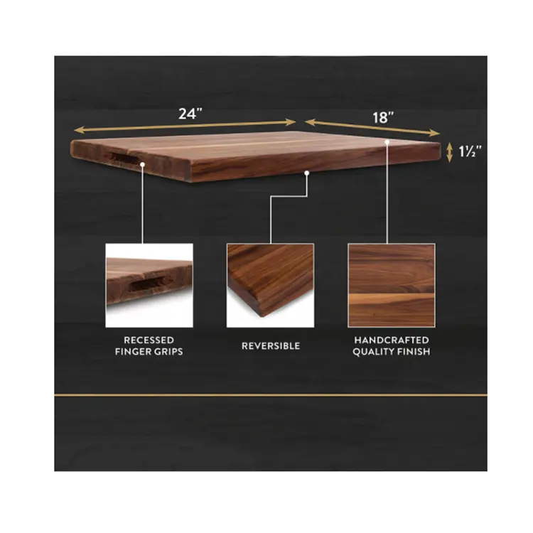 Factory Outlet square big reversible wood chopping board 18" wood cutting board