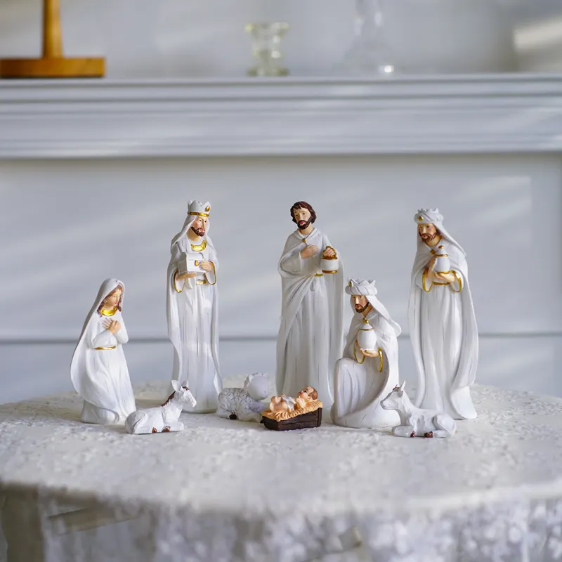 बाहरी धार्मिक आंकड़े की सजावट पवित्र परिवार नटिविटी सेट के आंकड़े, कैथोलिक यूरोप क्रिसमस स्टीट्यू मारिया जोसेपा बेबी
