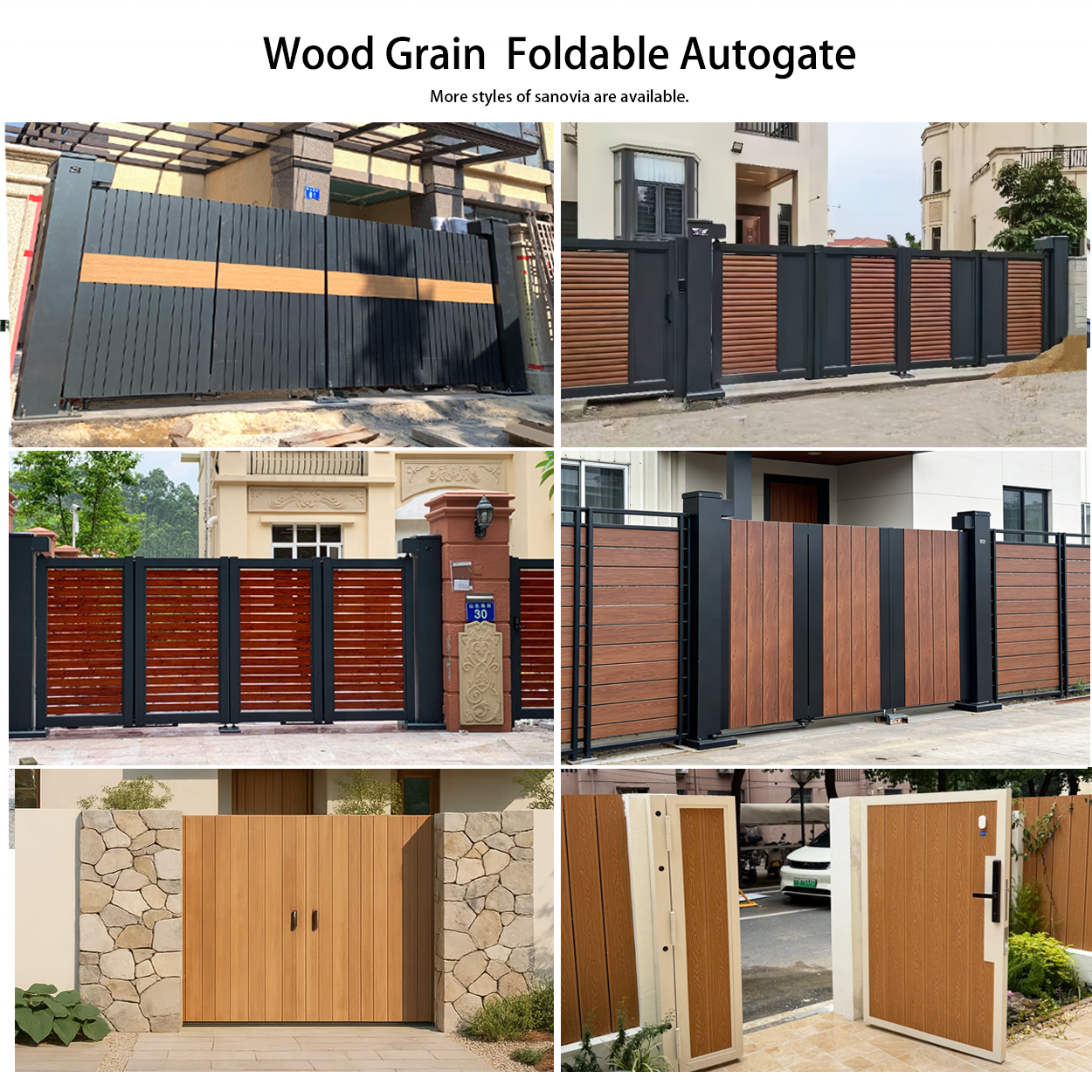 Portail automatique à motif bois
