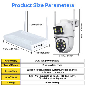 2CH 4CH 8CH sistema di telecamere di sicurezza per la casa Wireless Wifi Ptz rete Wireless Nvr Kit Kit per la casa Cctv Kit di telecamere - Product Image 2