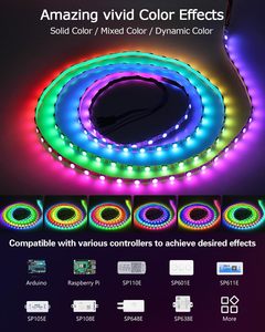 DC5V 3MM WS2812B Individuell adressierbarer Smart-RGB-LED-Streifen WS2812 Smart Pixels Led Light White PCB Nicht wasserdicht IP30 - Product Image 4
